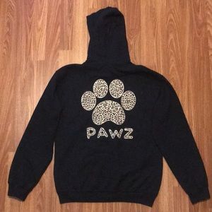 Small black cheetah print Pawz hoodie